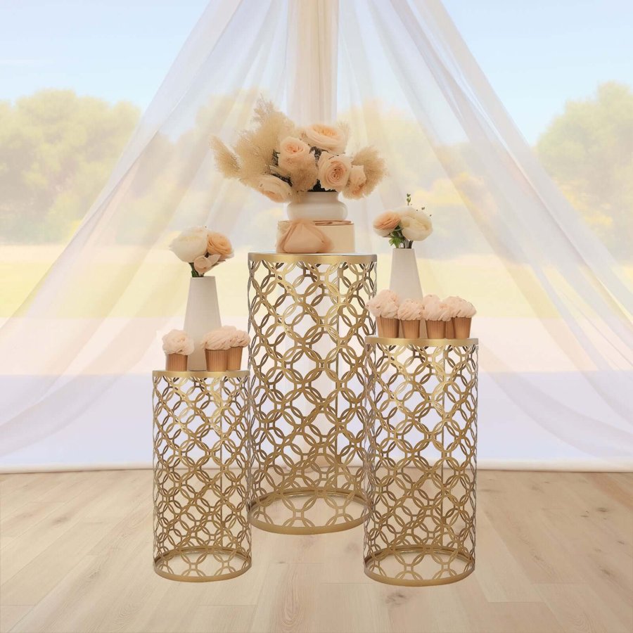 Display pedestal trio — product style reference