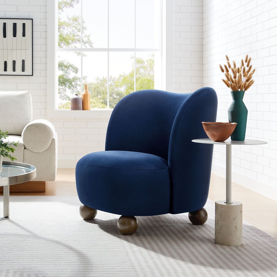 Velvet accent chair — product style reference