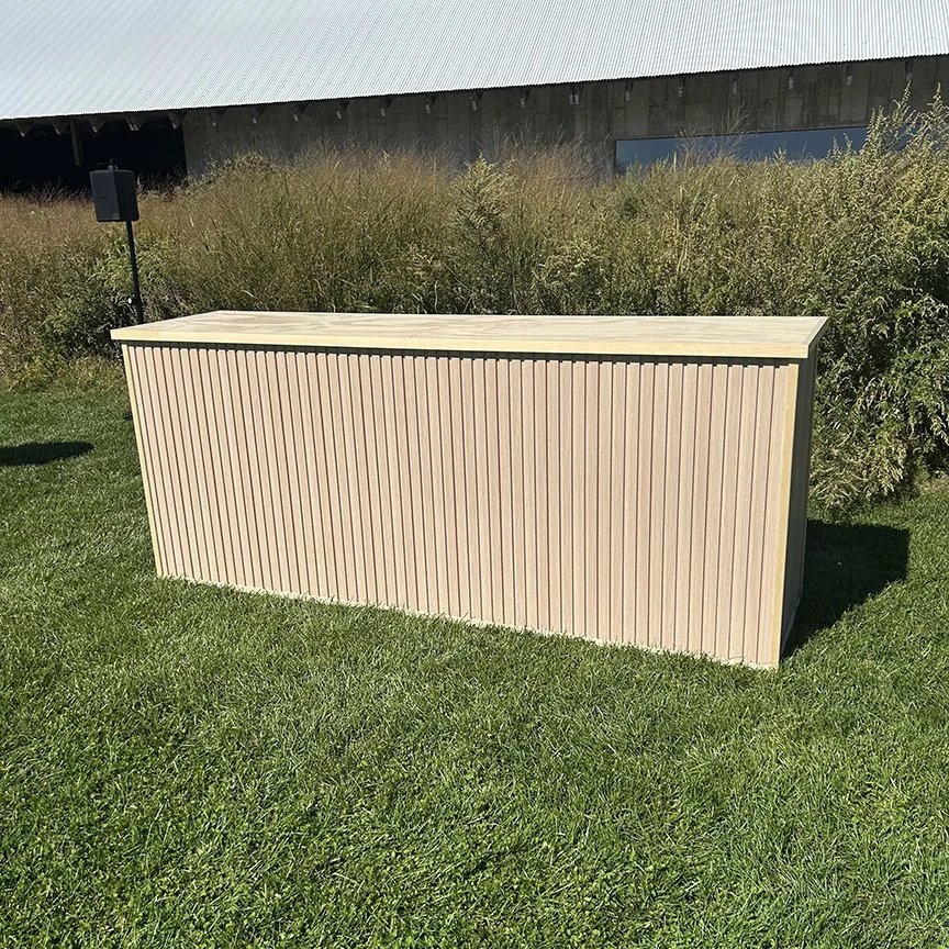 Fluted reception bar — product style reference