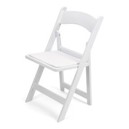 White padded folding chair — product style reference